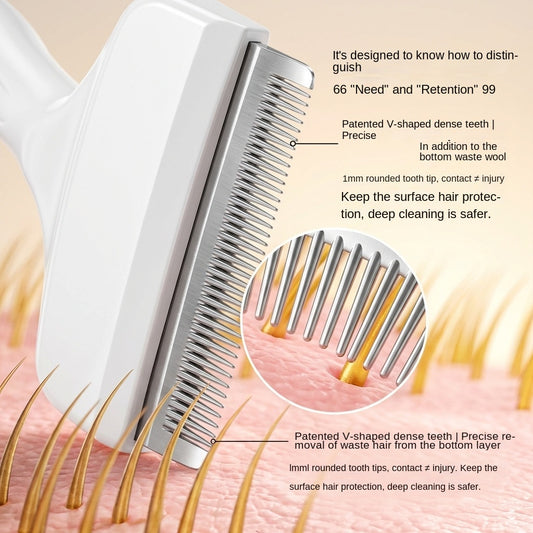 Cat Comb for Removing Loose Hair, Pet Grooming Tool for Long-Haired Cats, Undercoat Brush for Pets, Dog Hair Thinning Brush