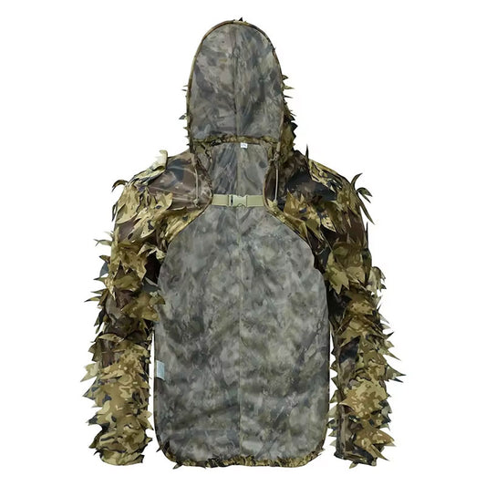 Tactical Ghillie Suit with Hat, Breathable 3D Leafy Sniper Cloak Coat for Hunting, Airsoft, Paintball, CS & Outdoor Wargame